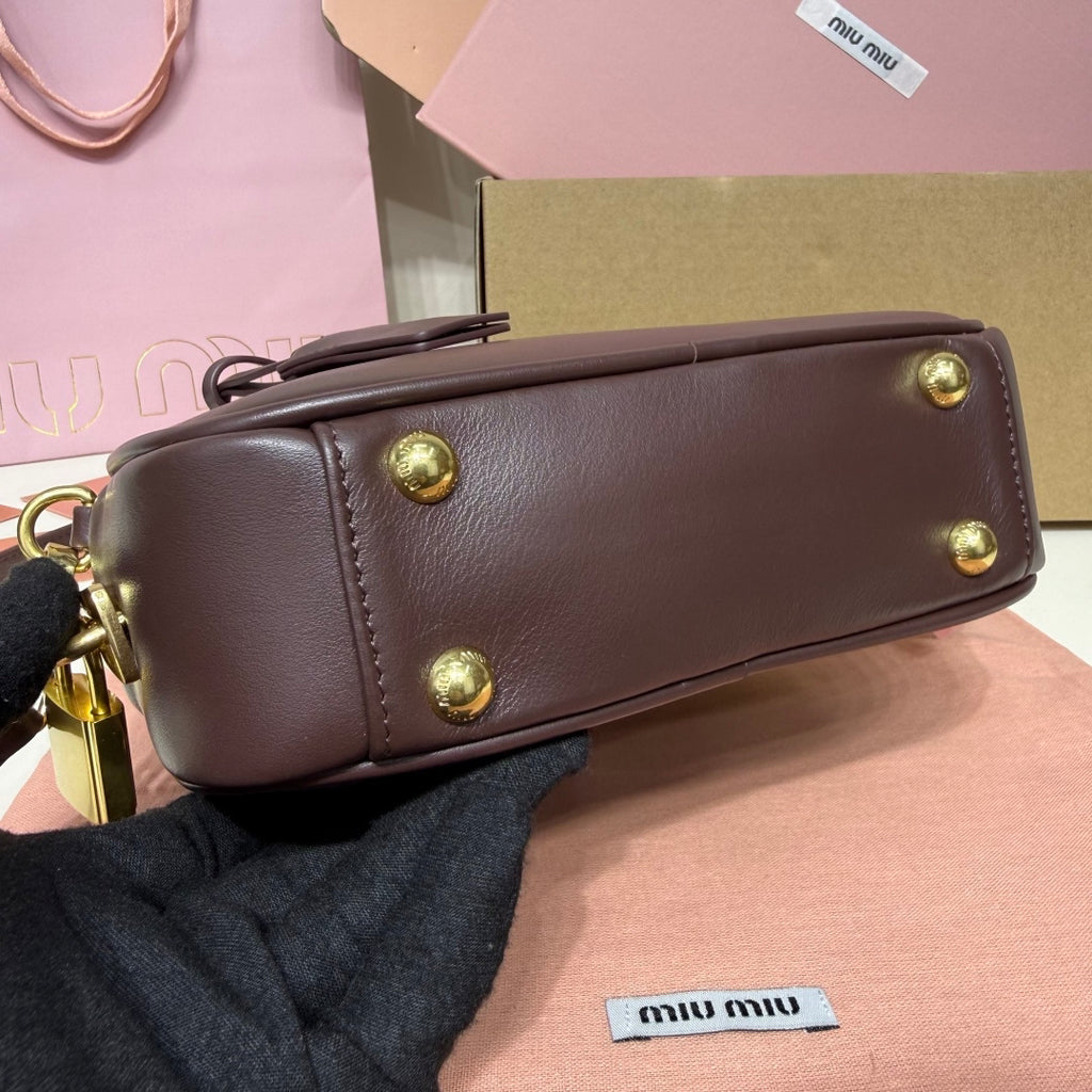 Dark Brown Top-Handle Bag with Shoulder Strap