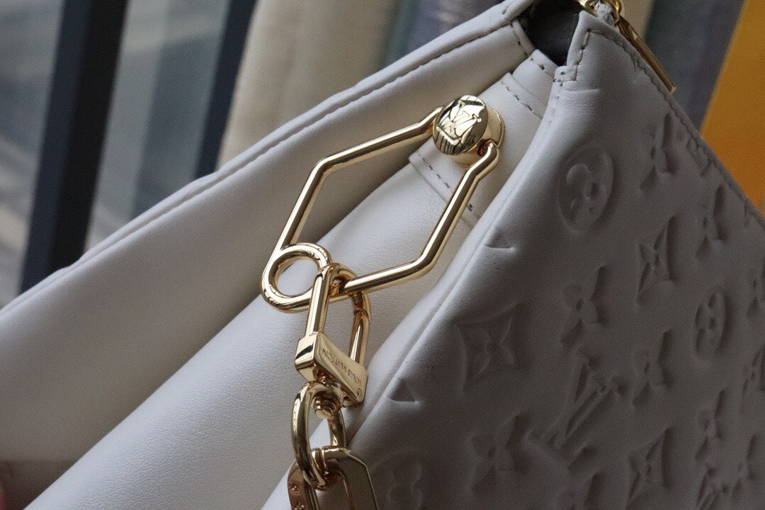 White Embossed Chain Handbag