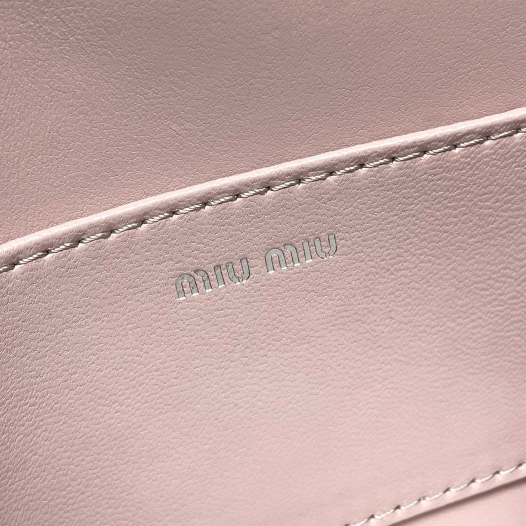 Dusty Pink Ruched Shoulder Bag with Silver-Tone Chain