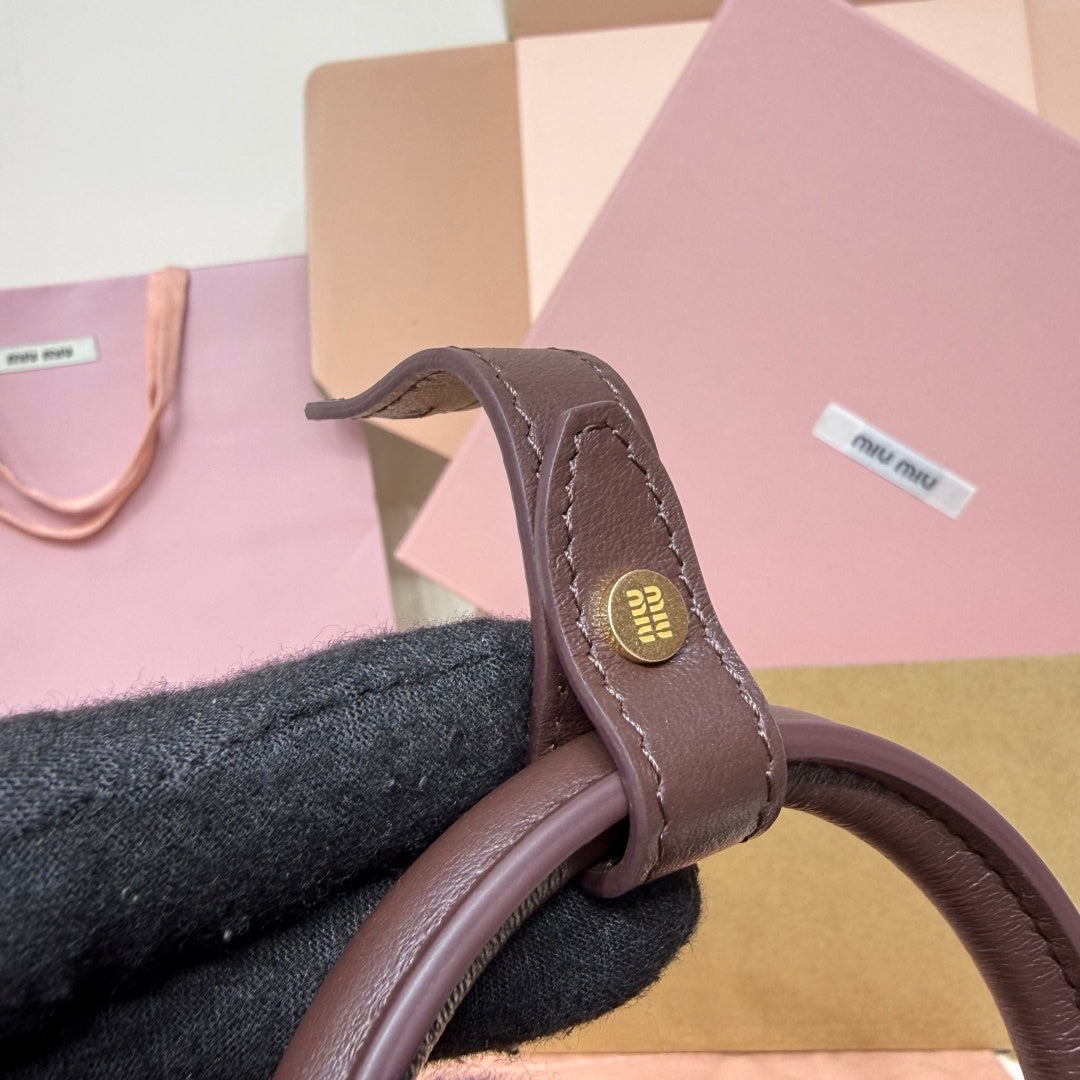Dark Brown Top-Handle Bag with Shoulder Strap