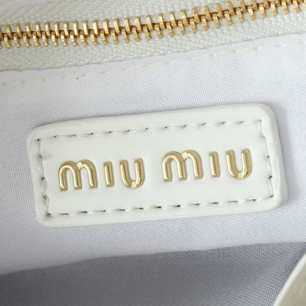 Ivory Ruched Dome Bag with Shoulder Strap