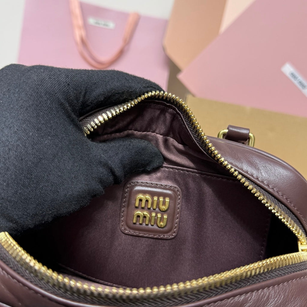 Dark Brown Top-Handle Bag with Shoulder Strap